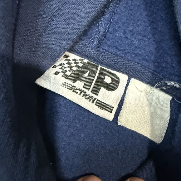 Vintage Nascar Lowes Jimmy Johnson Racing Blue Polyester Mens Pullover AP Action - Picture 4 of 6